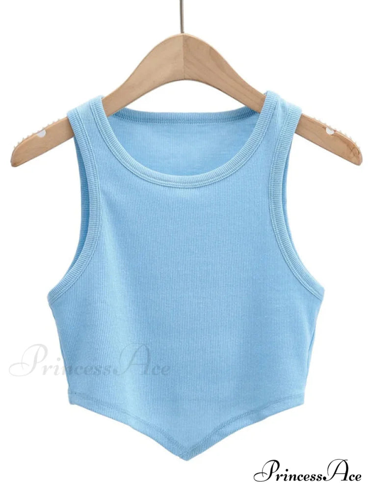 vest round inverted mini triangle Women’s sleeveless neck top