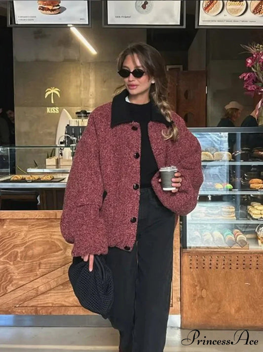 Vestment Sleeve Wool Mix Coat Figure Color / S coats-241228