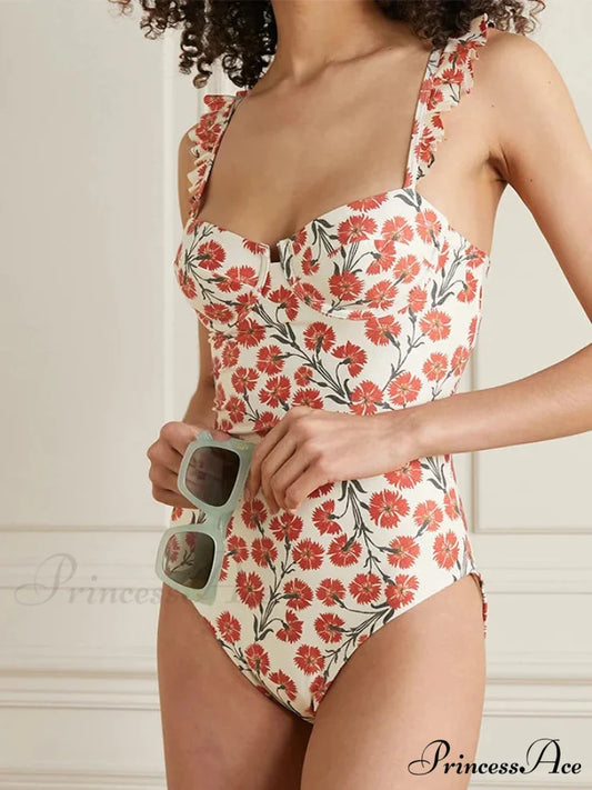 Vibrant Strappy Multicolored Swimsuit One Piece white / S onepiece-250223