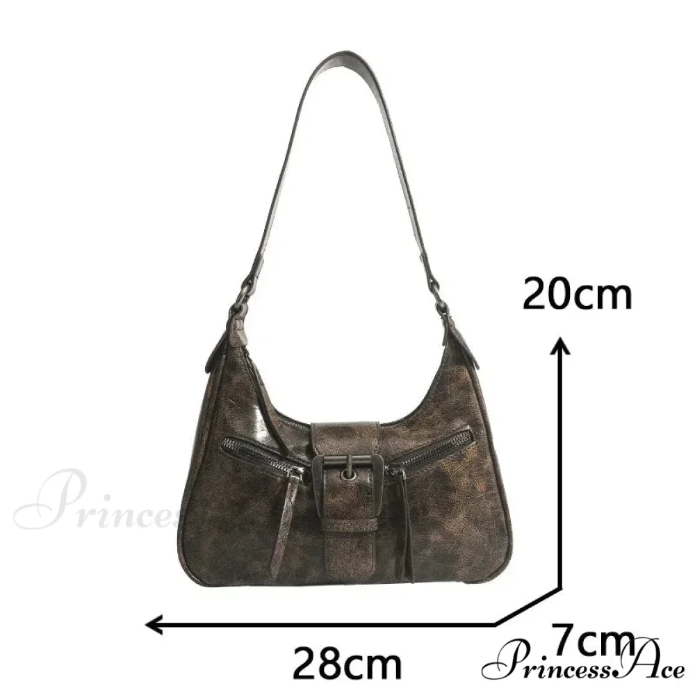 Vintage Belt Style Faux Leather Shoulder Bag shoulder-250126