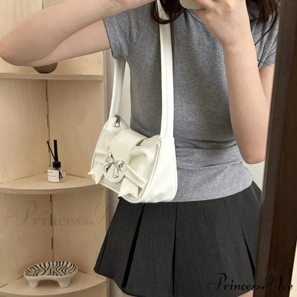 Vintage Bow Faux Leather Professional Shoulder Purse shoulder-250126