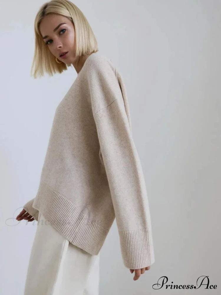 Vintage Casual Cozy Stylish Autumnal Streetwear Warm Long Sleeve Sweater