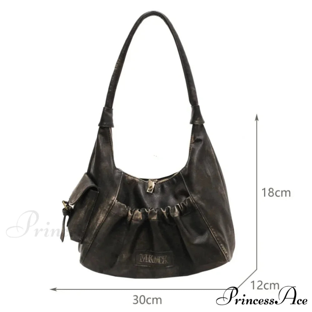Vintage Cold Weather Leather Armpit Shoulder Bag shoulder-250126