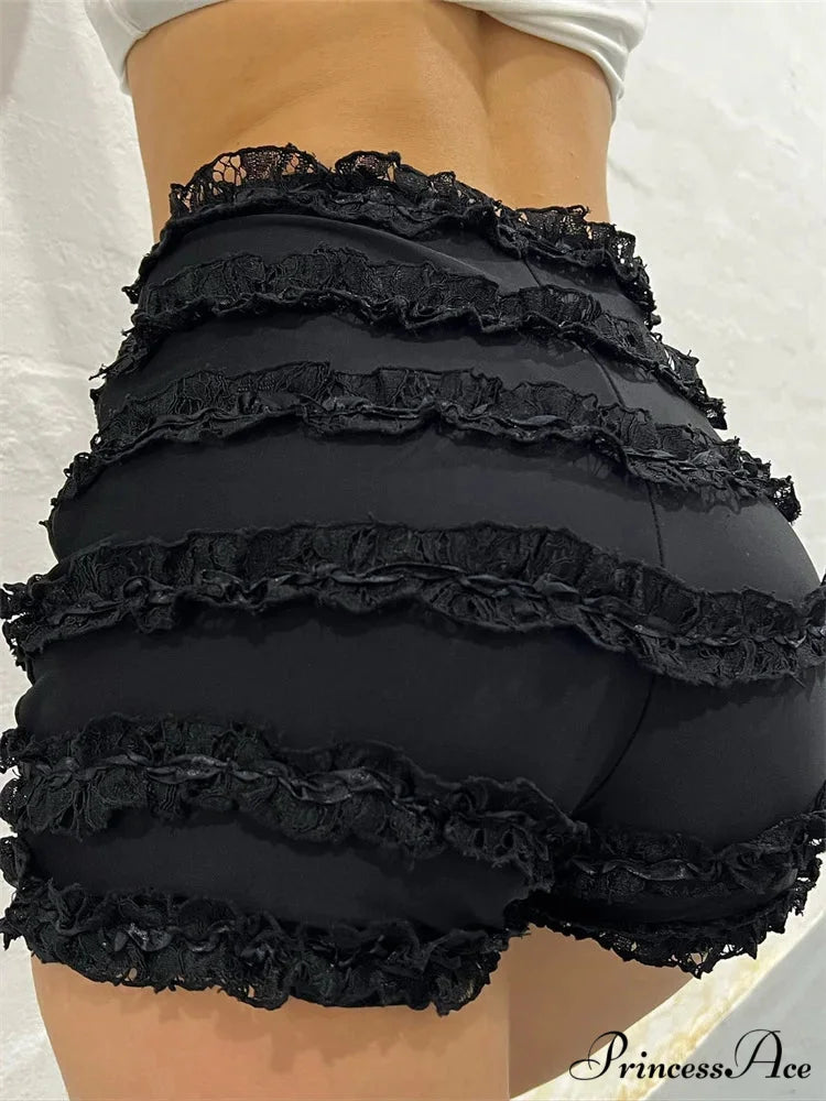 Vintage Frilled High Waist Short short-250223