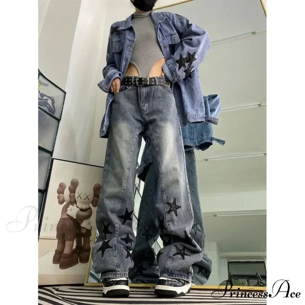 Vintage Girls Retro Jeans Blue / S pants-241228