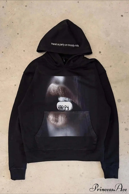 Vintage Harajuku Graphic Print Trendy Hoodie