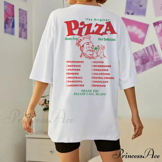 Vintage Hilarious Pizza T-shirt WHITE / S t-shirt-250223