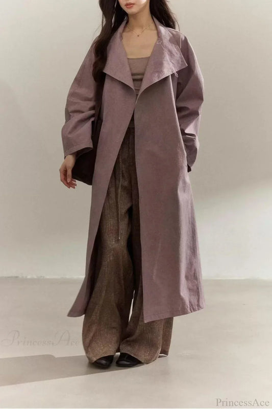 Vintage Purple Distressed Minimalist Overcoat