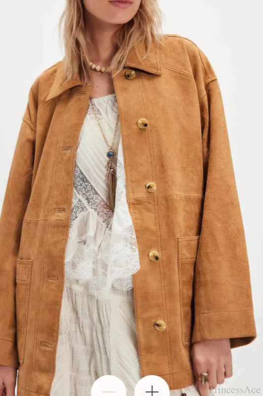 Vintage Simple Suede Single Breasted Jacket