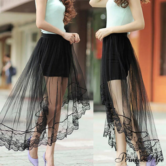 Vintage Stretch High Waist Lace Skirt