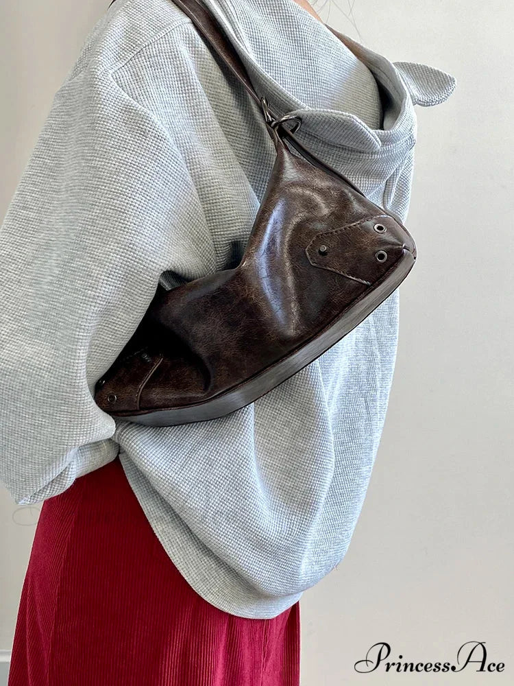 Vintage Synthetic Leather 2000s Shoulder Purse shoulder-250126