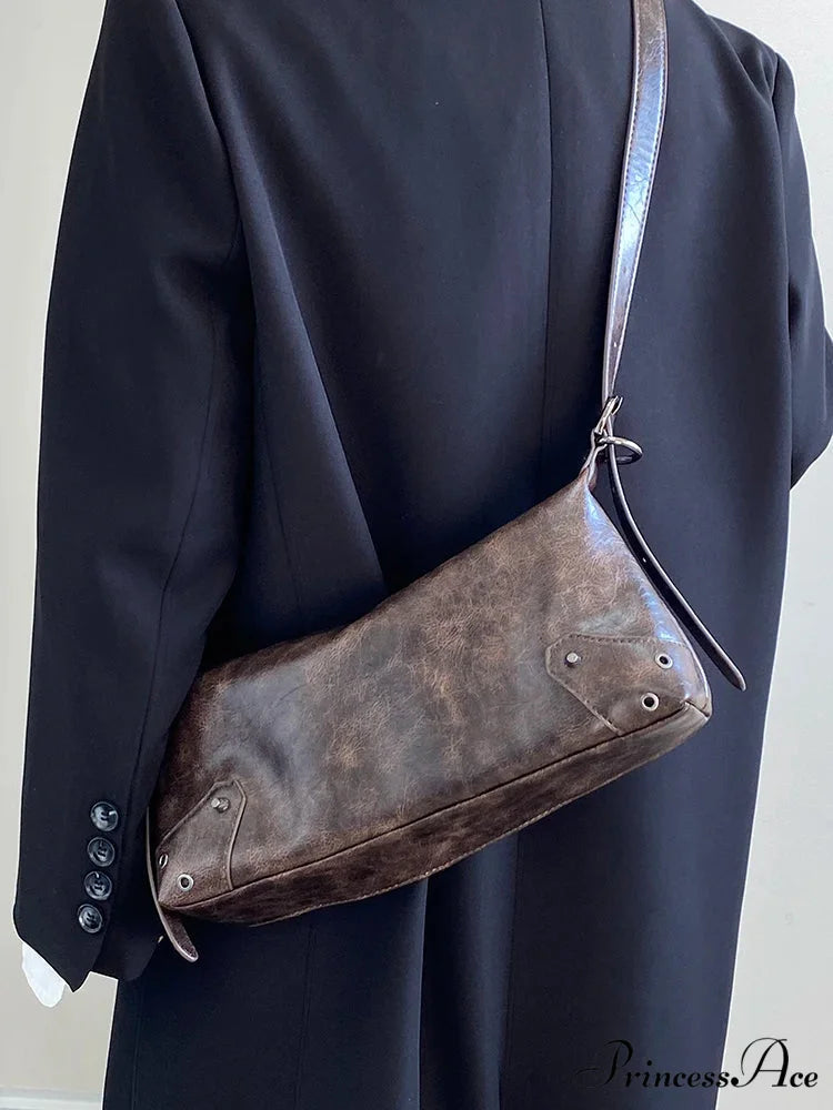 Vintage Synthetic Leather 2000s Shoulder Purse shoulder-250126