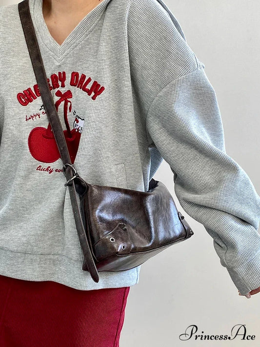 Vintage Synthetic Leather 2000s Shoulder Purse shoulder-250126