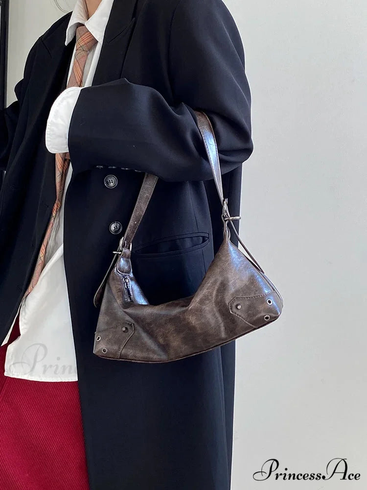 Vintage Synthetic Leather 2000s Shoulder Purse shoulder-250126