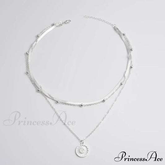 Vintage Three-Layer Round Coin Snake Necklace