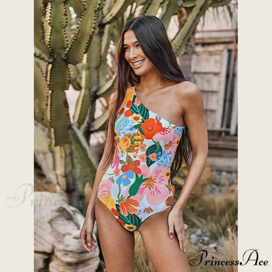 Vintage Uneven Swimsuit One Piece MULTI / S onepiece-250223