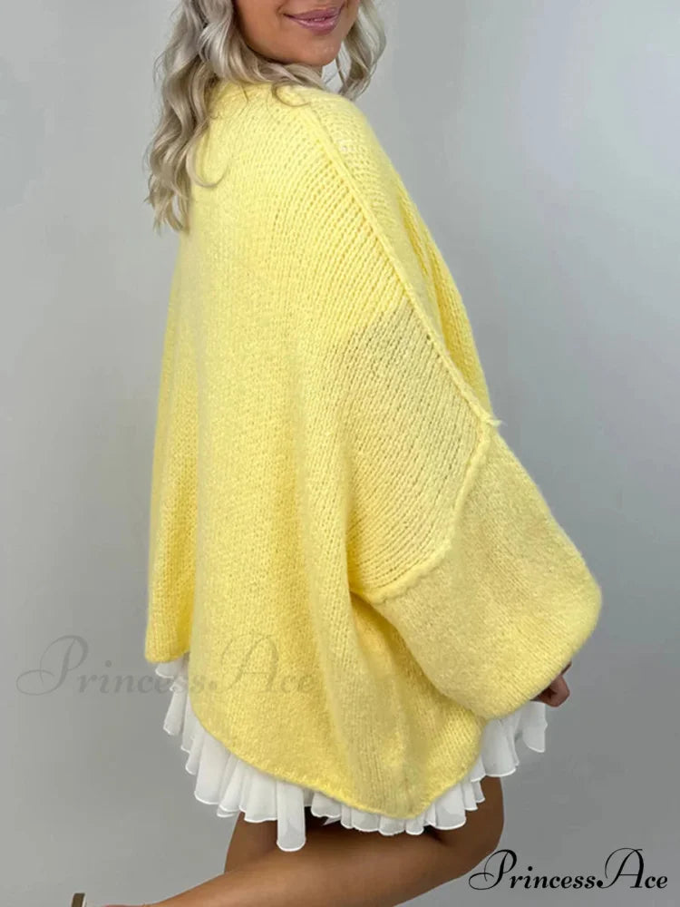Voluminous Sleeve High Neck Cardigan cardigans-241228