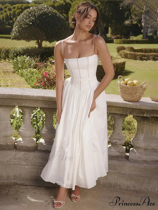 Waist Encircle Sophisticated A-line Holiday Dress vacationdress-250223