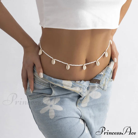 waist Seashell with pendant chain beads