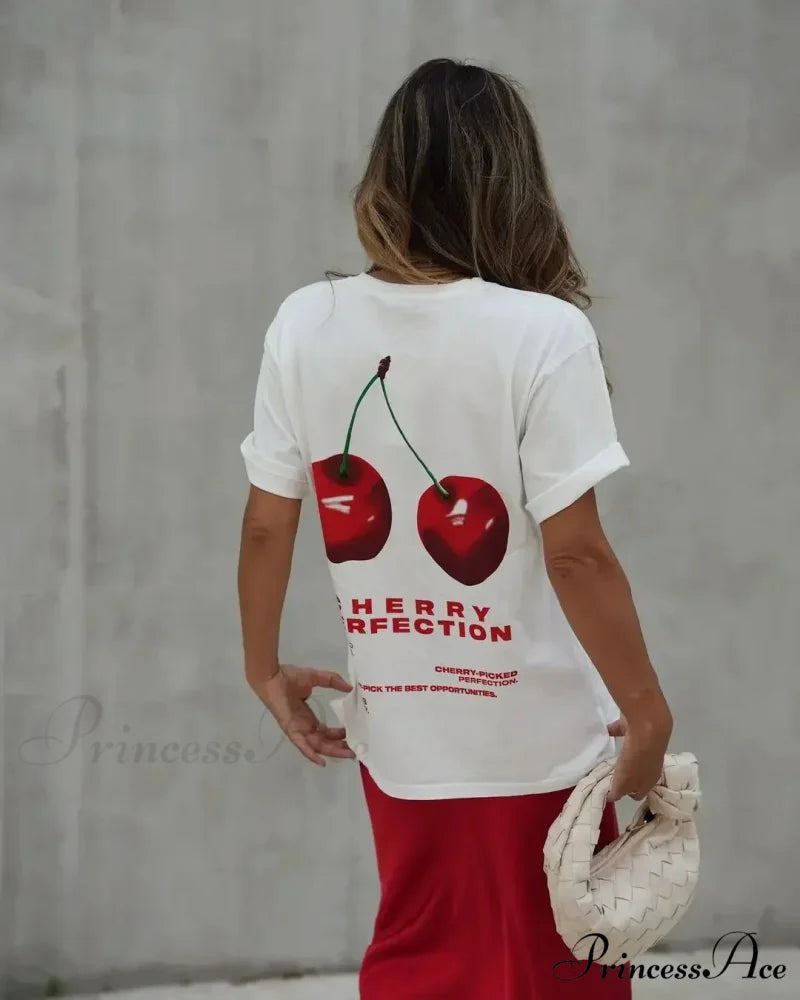 Warm Cherry Visual T-shirt t-shirt-250223