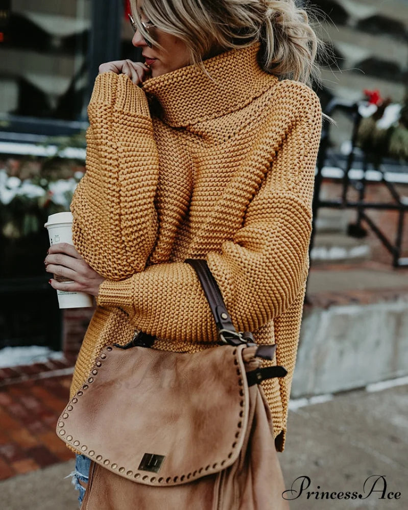 Warm Knitted Oversized Turtleneck Sweater