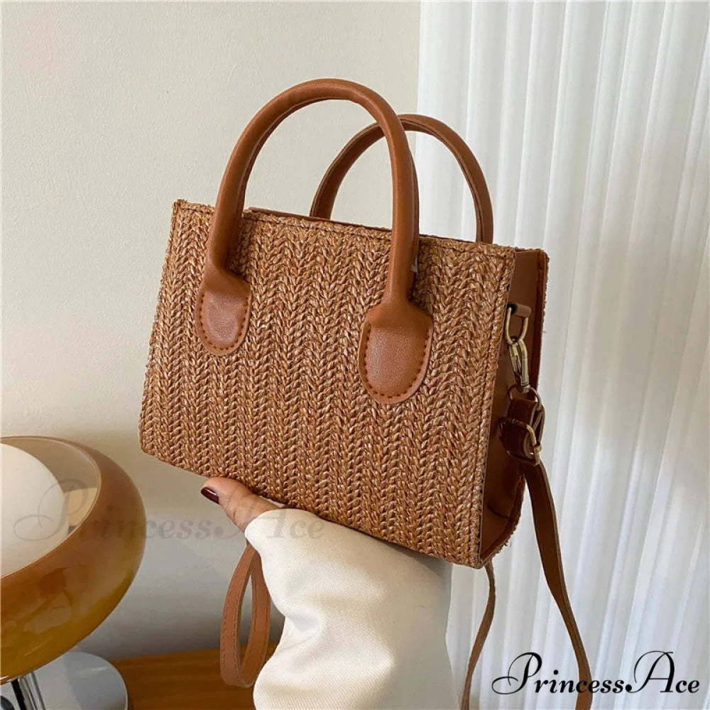 Warm New Blossom Woven Crossbody Purse handbag-250126