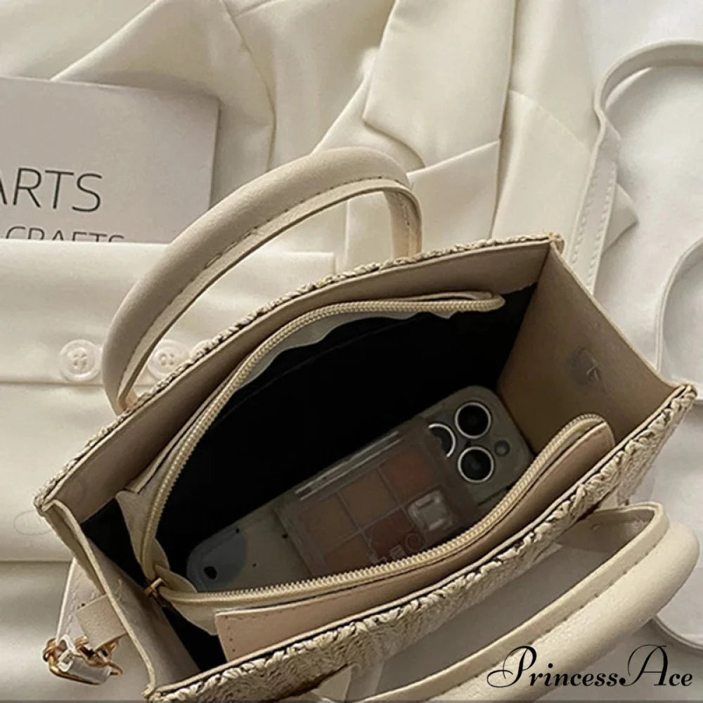 Warm New Blossom Woven Crossbody Purse handbag-250126