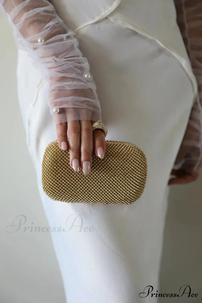 Wedding Sparkling Golden Evening Clutch Wristlet wristlet-250126