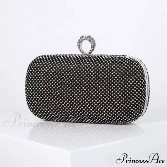 Wedding Sparkling Golden Evening Clutch Wristlet M / Black wristlet-250126