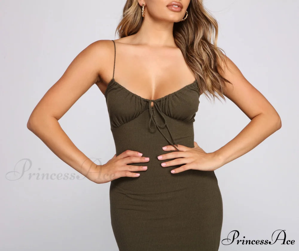 What’s The Scoop Charming Ribbed Knit Mini Dress