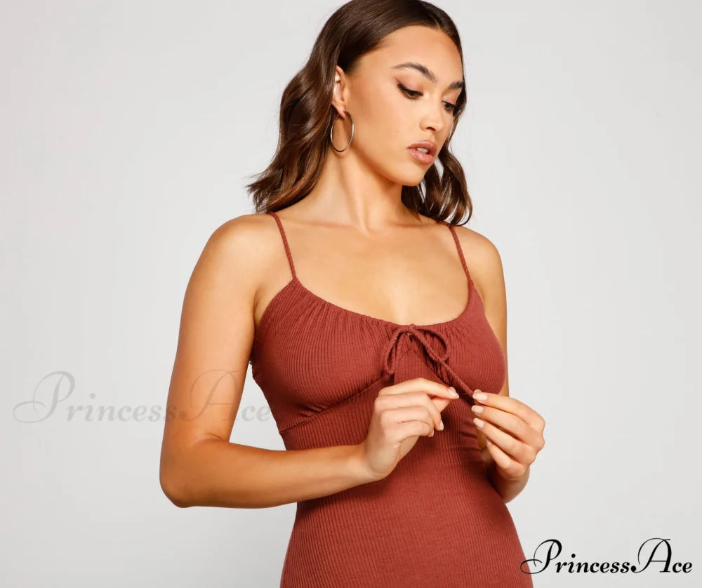 What’s The Scoop Charming Ribbed Knit Mini Dress