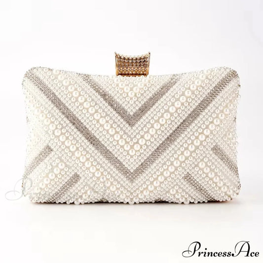 White Diamond Marriage Evening Clutch Wristlet White Diamond wristlet-250126