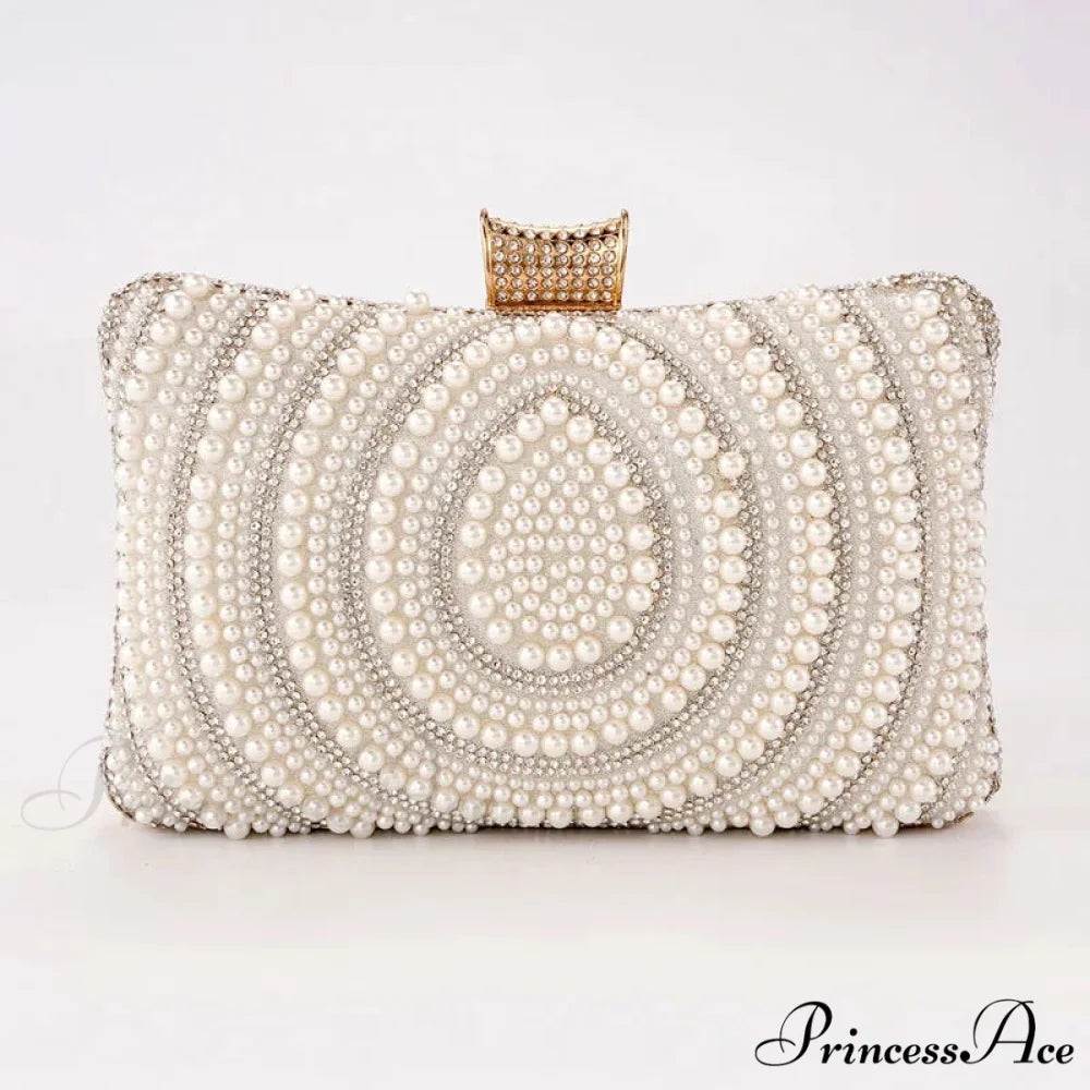 White Diamond Marriage Evening Clutch Wristlet White Drip wristlet-250126