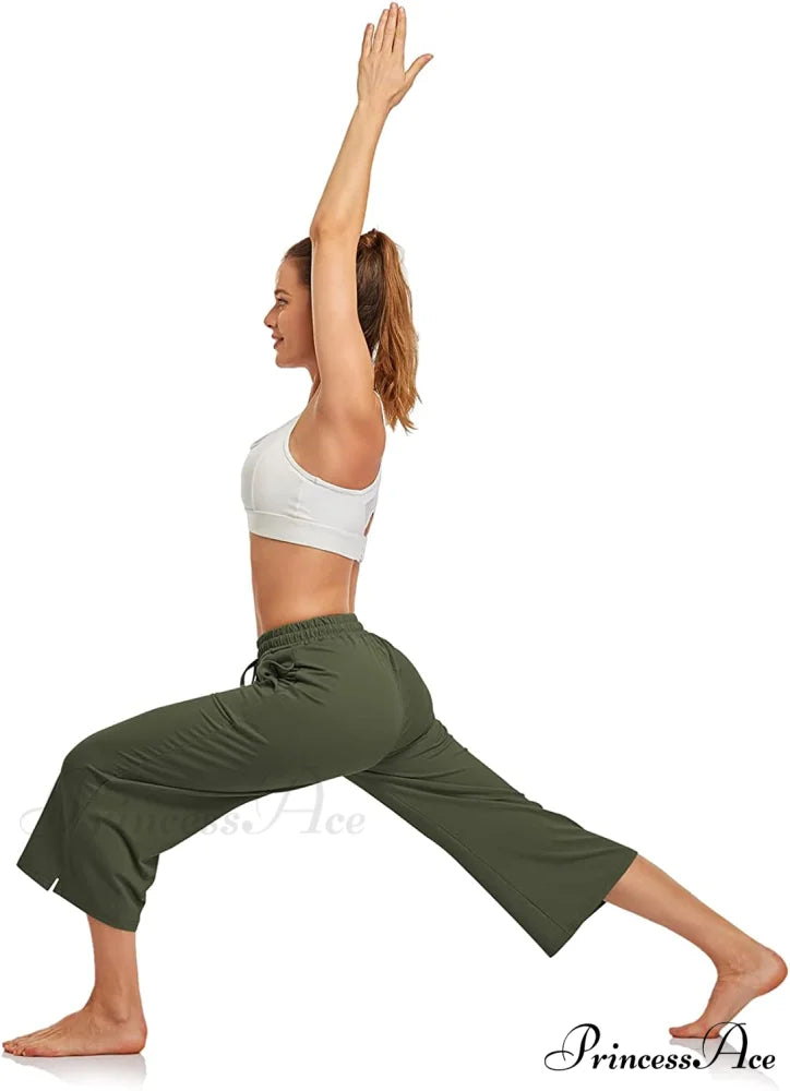 Wide Leg Drawstring Loose Lounge Pajama Capris Sweatpants