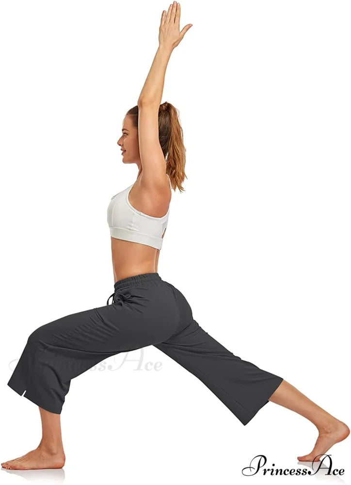 Wide Leg Drawstring Loose Lounge Pajama Capris Sweatpants