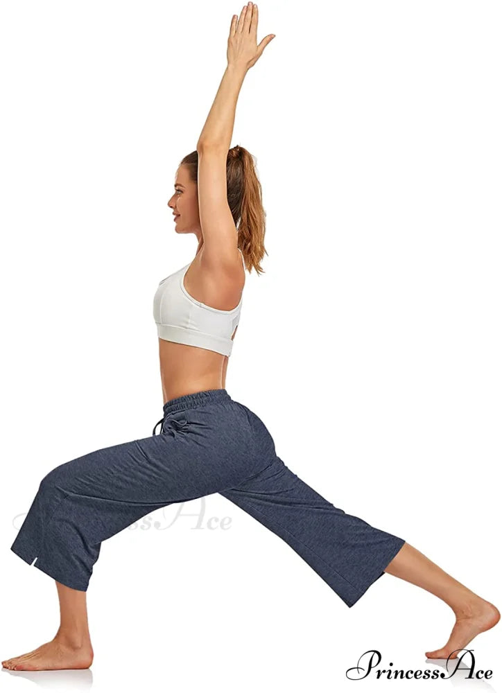 Wide Leg Drawstring Loose Lounge Pajama Capris Sweatpants