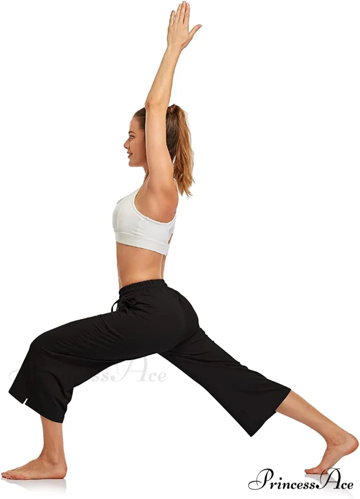 Wide Leg Drawstring Loose Lounge Pajama Capris Sweatpants