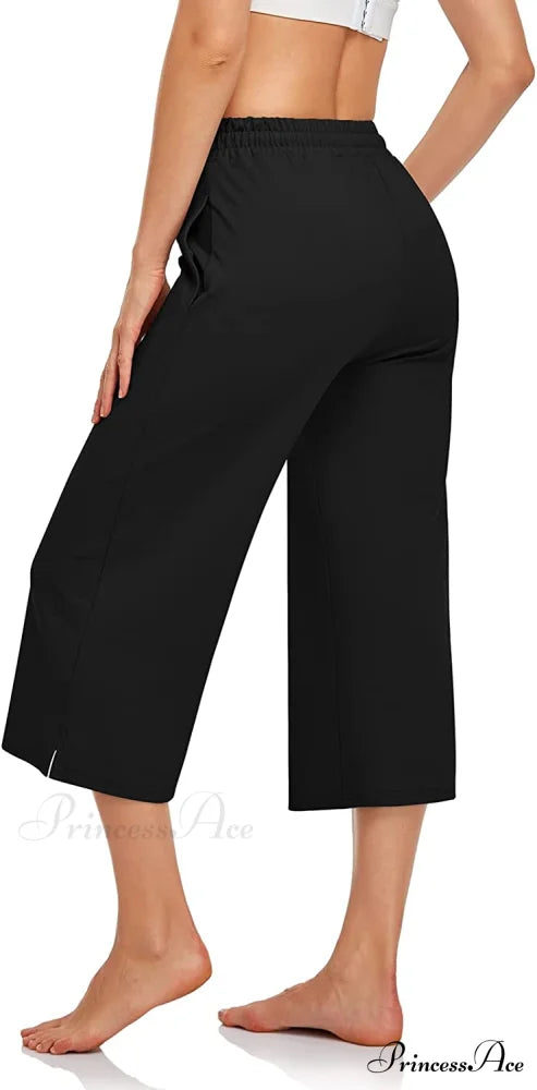 Wide Leg Drawstring Loose Lounge Pajama Capris Sweatpants
