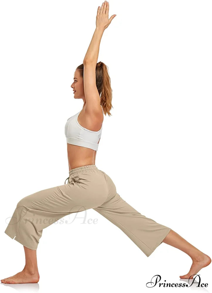Wide Leg Drawstring Loose Lounge Pajama Capris Sweatpants