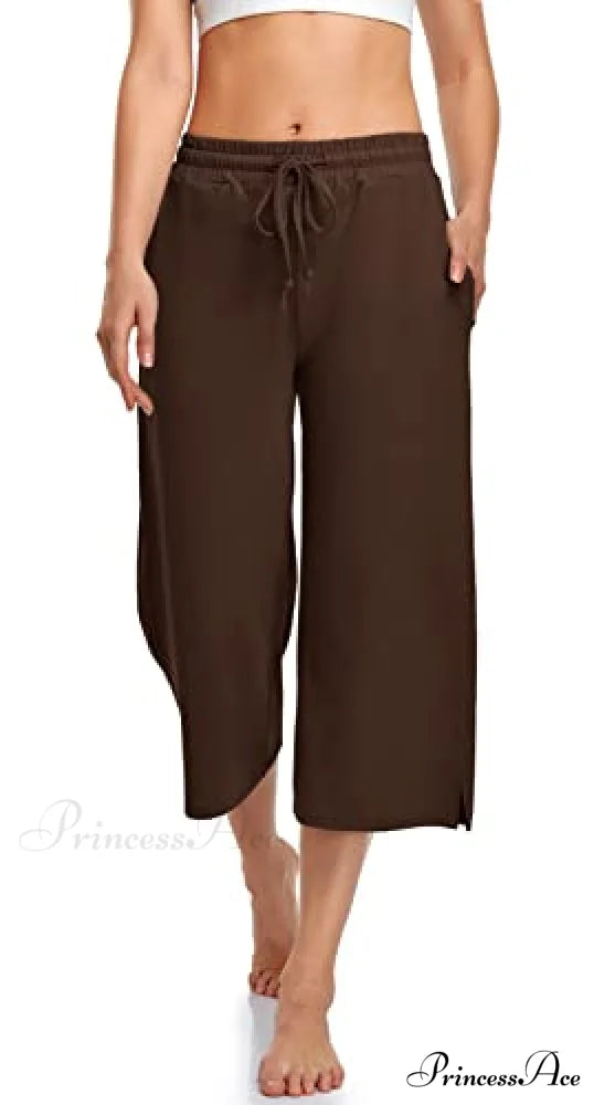 Wide Leg Drawstring Loose Lounge Pajama Capris Sweatpants