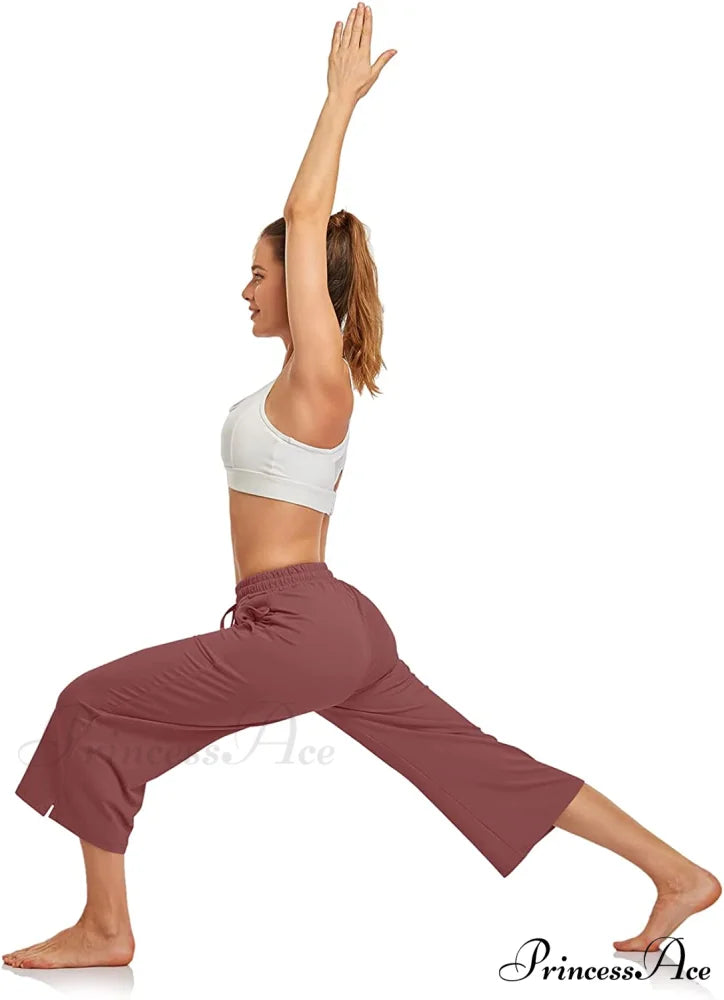 Wide Leg Drawstring Loose Lounge Pajama Capris Sweatpants
