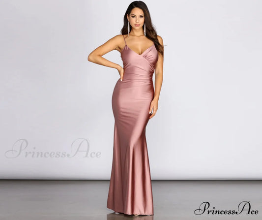 Winta Ruched Stylish Mermaid Dress MAUVE / S