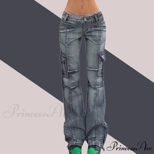 Woman Low Waisted Pockets Trousers