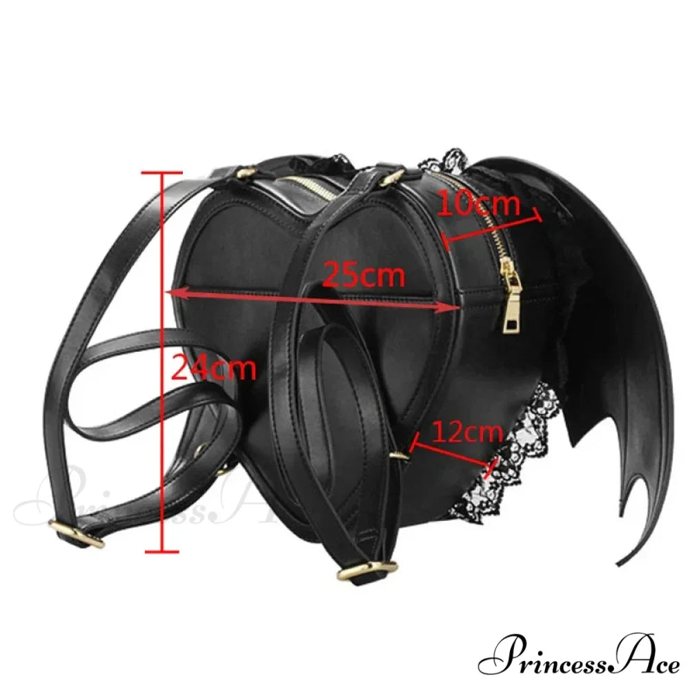 Women Bat Wing Punk Stylish Newest Angel Wings Cute Devil Bag Black / onesize