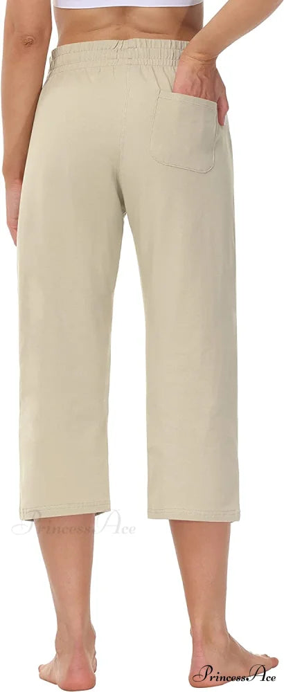 Women Capris Wide Leg Casual Jersey Sweat Pants