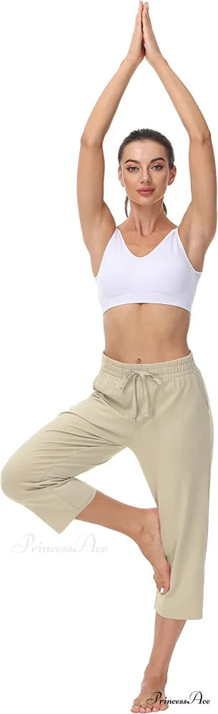 Women Capris Wide Leg Casual Jersey Sweat Pants