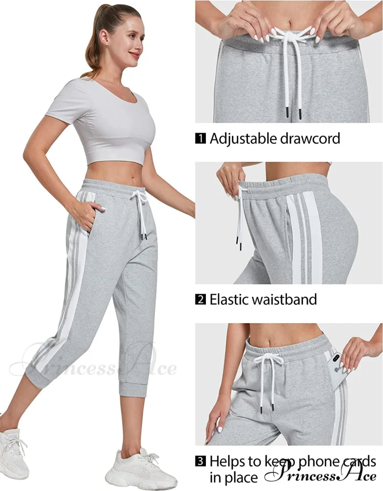 Women锟斤拷锟斤拷锟斤拷s Capri Workout Pants Loose Drawstring Athletic Pants