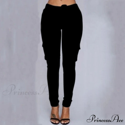 Women Ladies Trousers Military Pants Women Black / S