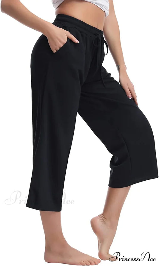 Women Wide Leg Comfy Drawstring Loose Yoga Pants
