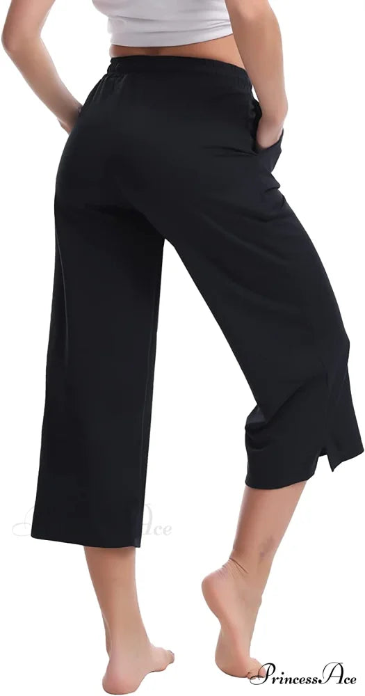 Women Wide Leg Comfy Drawstring Loose Yoga Pants